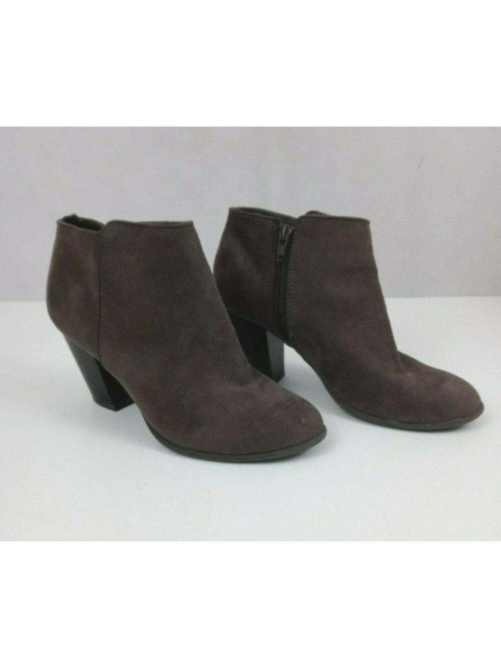 Gap Women's Ankle Boots Brown Leather Suede Textile Side Zipper Size 7